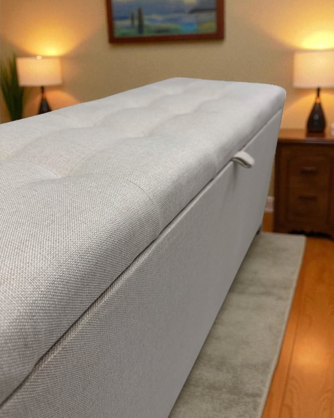 Puff Baú 1m Creme Premium